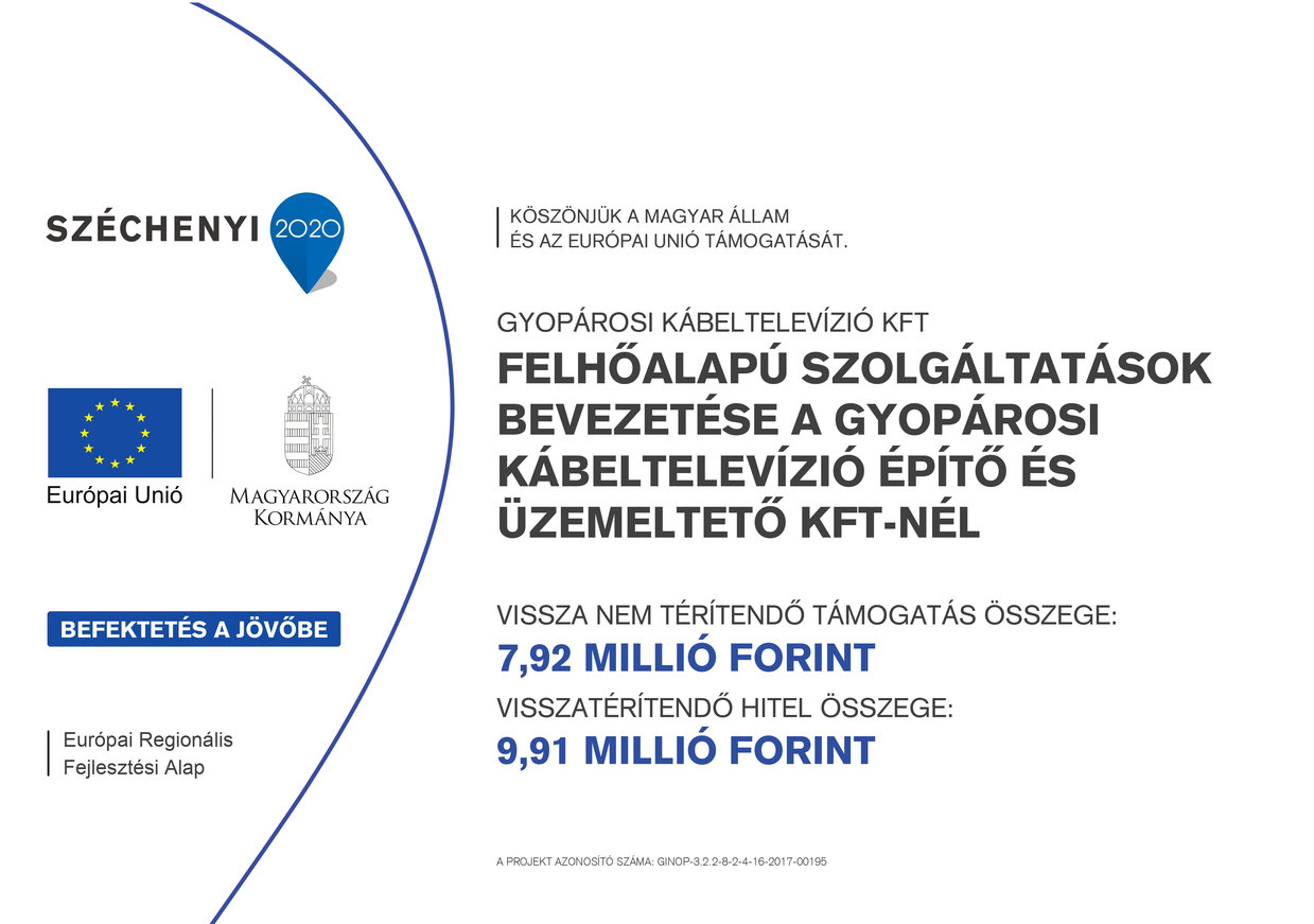 Felhőalapú szolgáltatásokat vezetett be a Gyopárosi Kábeltelevízió Kft.